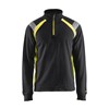 BLAKLADER Sweatshirt mit Half-Zip Schwarz/High Vis Gelb